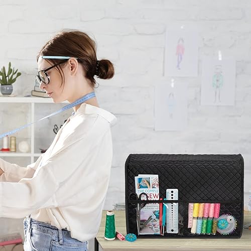 Miniatura 22 de BAGSFY Funda para máquina de coser para hermano, cubierta antipolvo para máquina de coser para cantante, cubiertas antipolvo acolchadas compatibles