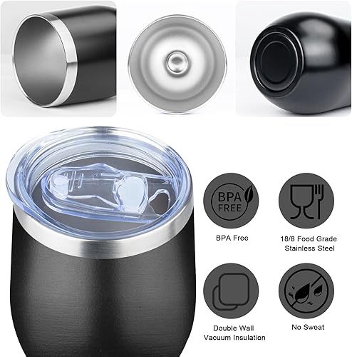 Miniatura 9 de MEZMUT Vaso de vino de 12 onzas con tapa y pajilla, divertido regalo para el día de la madre, cumpleaños, Navidad, la mejor mamá del mundo, regalos