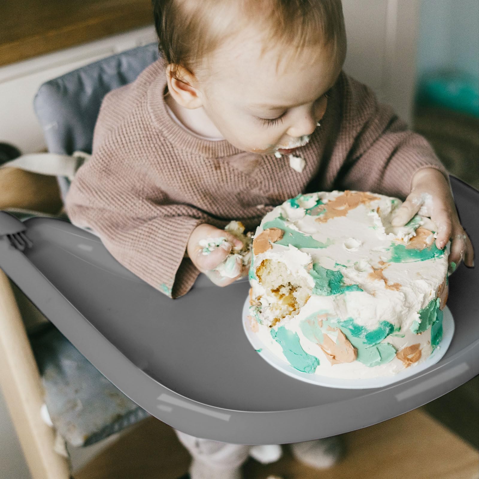 Vassoio Compatibile con Sedia Stokke Tripp Trapp, Vassoio per Tripp Trapp Accessori per Seggiolone per bambini 6-36 Mesi (Grigio)