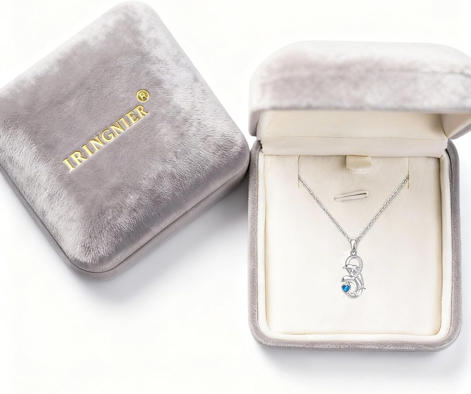 Dolphin Necklace for Women Sterling Silver Dolphin Gifts for Women Heart of the Ocean Necklace Infinity Jewelry Gifts