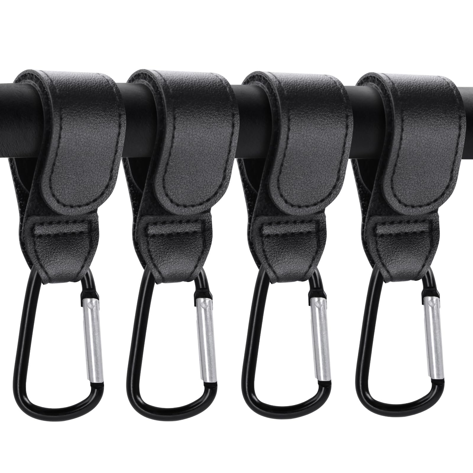 Rutschfeste Kinderwagenhaken, verstellbare Karabiner-Clips, multifunktionales Zubehör für Wickeltaschen/Geldbörsen, universelle Passform für Kinderwagen, Fahrräder, Rollstühle und