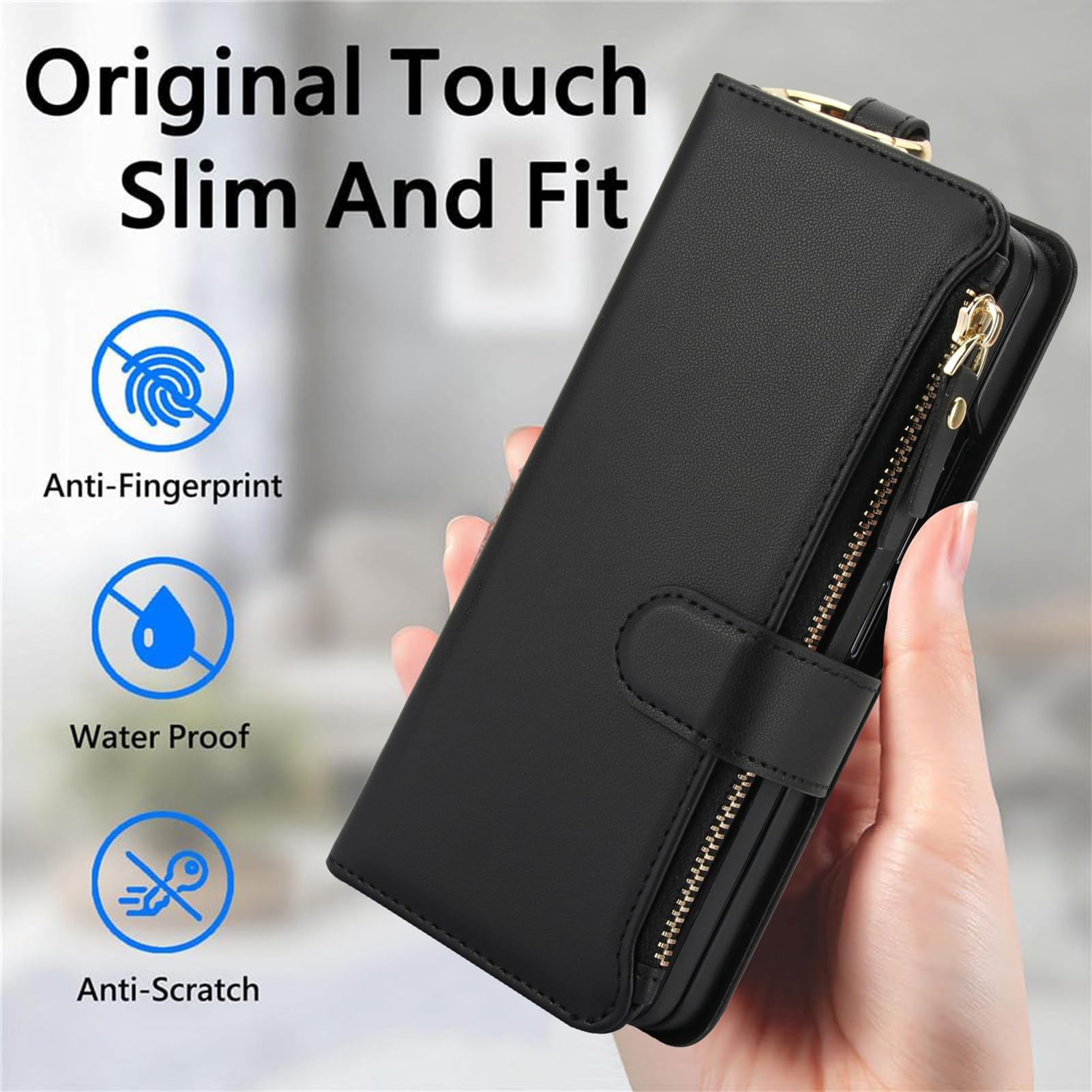 Custodia In Pelle For Samsung Galaxy Z Fold 8 Ultra, Portafoglio A Tracolla Slot For Schede Flip Stand Funzione Cover Passante For Cordino Tracolla Lunga Protezione Anticaduta Shell(Orange)