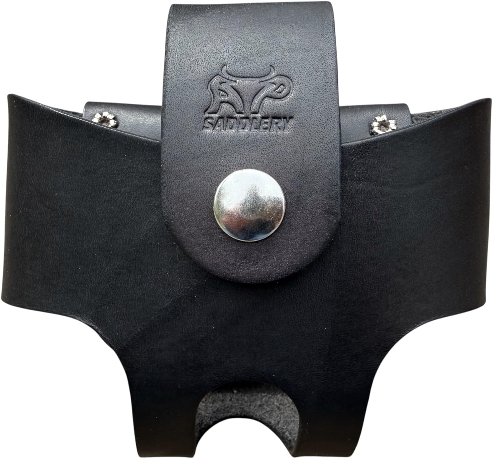 Basket Style Leather Tape Measure Holder by AP Saddlery (Black)
