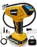 Upgraded Tire Inflator Portable Air Compressor, 160PSI Cordless Air Pump with 20V Rechargeable Battery, 2X Faster Inflation, Digital Pressure Gauge for Car, Motorcycle, E-Bike & Balls