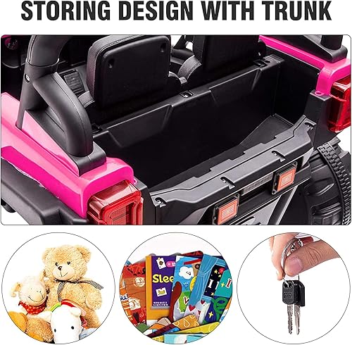 Miniatura 7 de TOBBI 12V Kids - Camioneta con control remoto Negro, Rojo rosa, Blanco