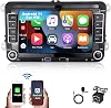 232GB Wireless CarPlay Android Auto Android 11 Car Stereo for Volkswagen Jetta Tiguan Beetle Passat Amarok Golf Seat Skoda 7” Touch Screen Car Radio with Backup Camera GPS WiFi HiFi Bluetooth