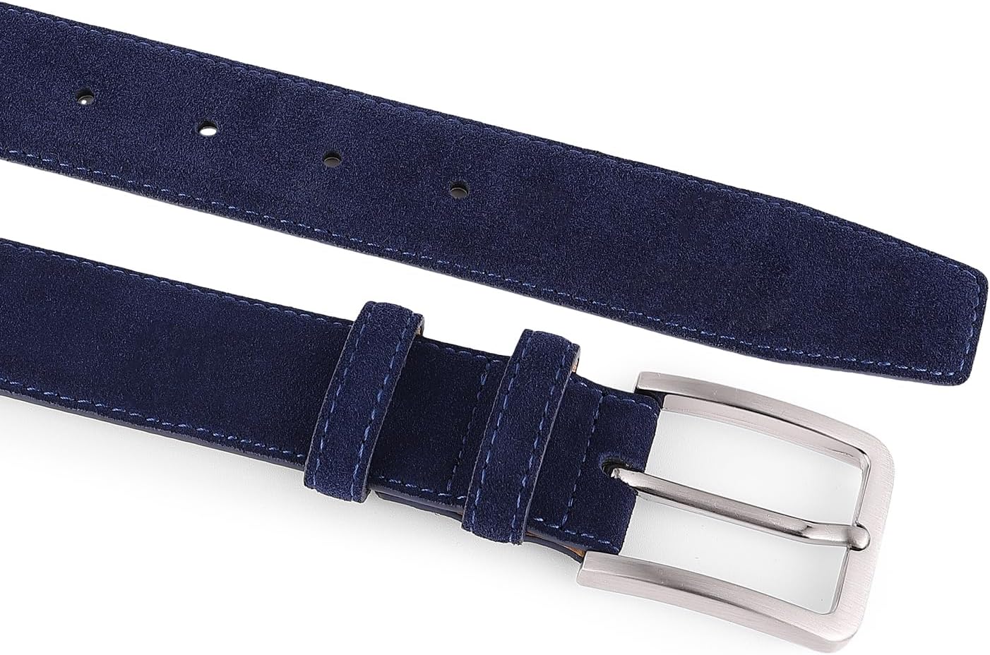 Men's Belt Casual Genuine Leather Suede Belts for Men 1 3/8" Wide Elegant Golf Dress Belt - Image 5