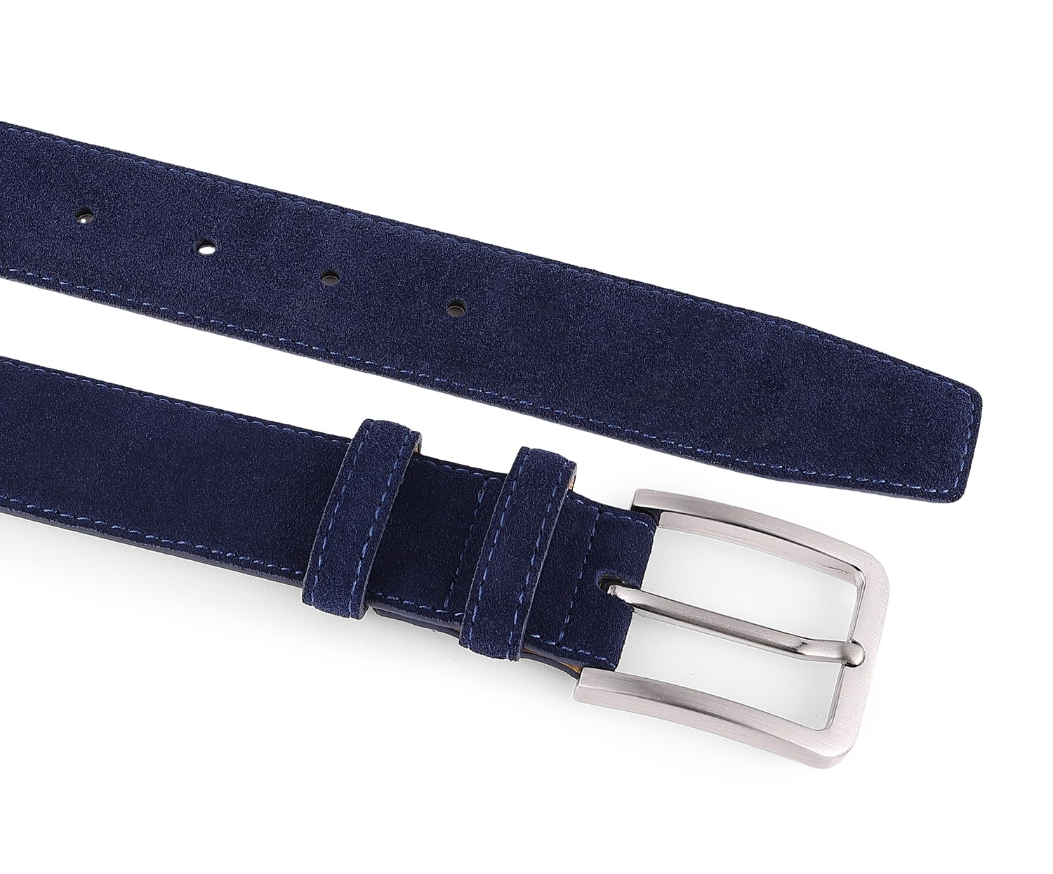 Cinturón casual de piel auténtica de ante para hombre, 1 3/8 pulgadas de ancho, elegante cinturón de golf