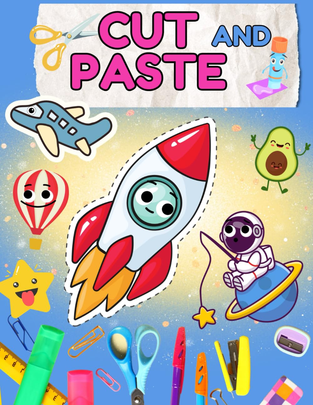 Cut & Paste Activity Book: Combine Puzzles. Number Puzzles, Match the Picture, Sort the Picture: Preschool, Kindergarten | Cut and Glue | Scissor Cutting | Scissor Skills | Ages 3-5