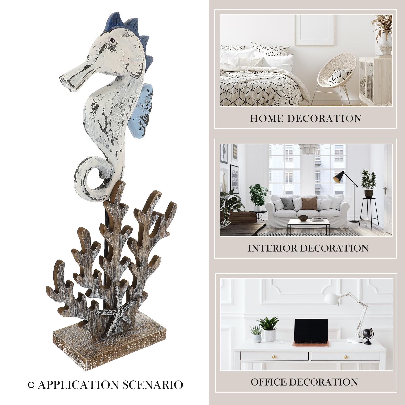 Decoración Tallada en Madera Estilo Mediterráneo para Hogar y Escritorio