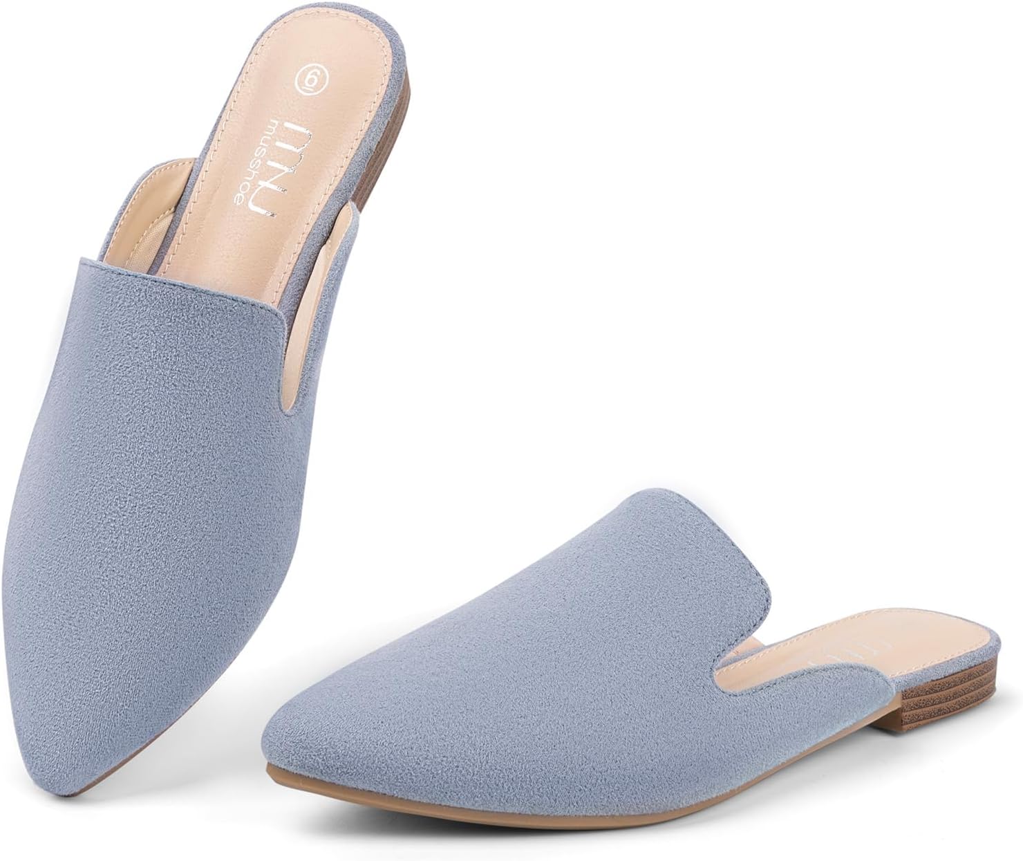 MUSSHOE Mules for Women Flats Comfortable Pointed Toe Women Mules