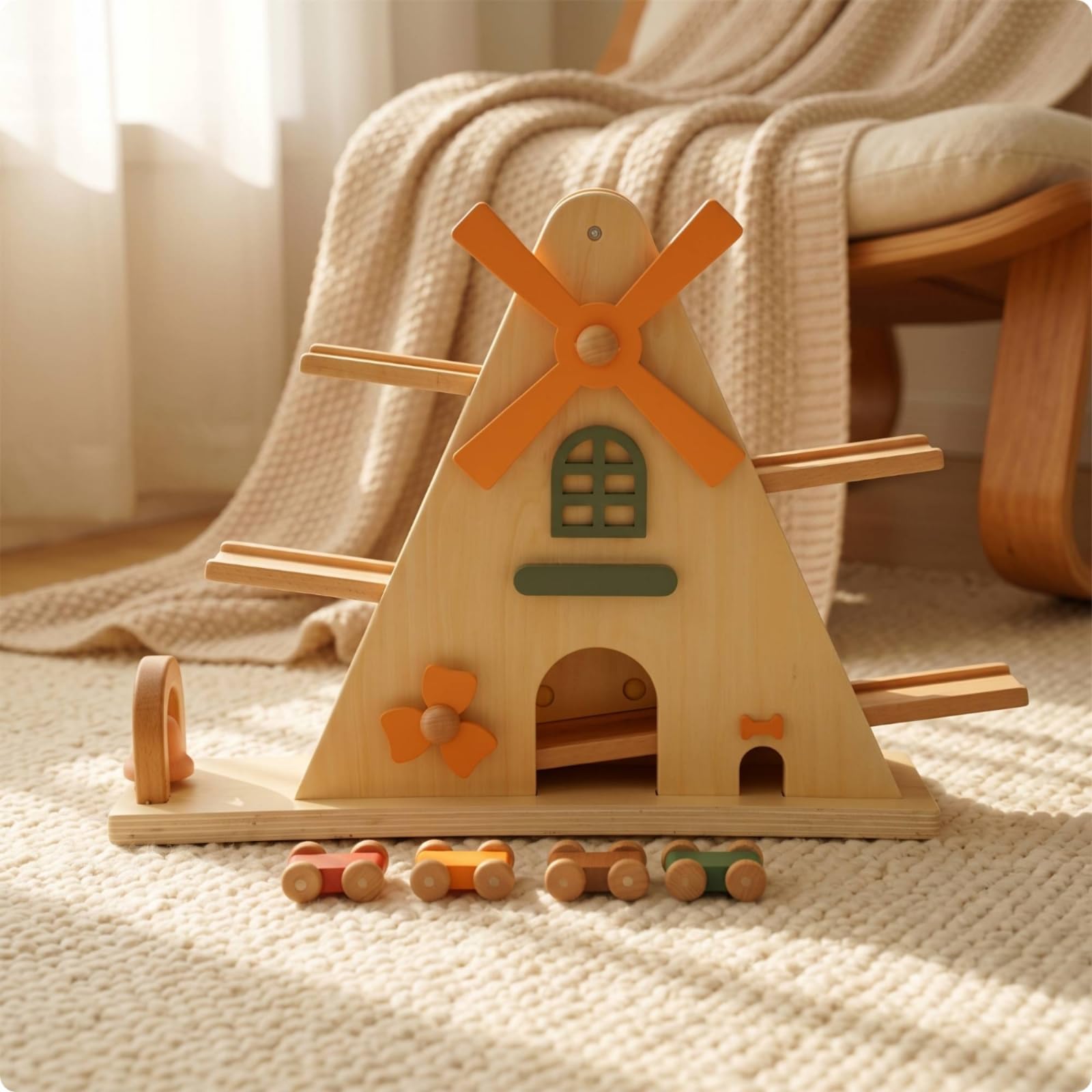 Gioco Educativo in Legno da Tavolo Pista Delle Biglie in Legno Didattico Gioclo per Bambini, Asilo Nido