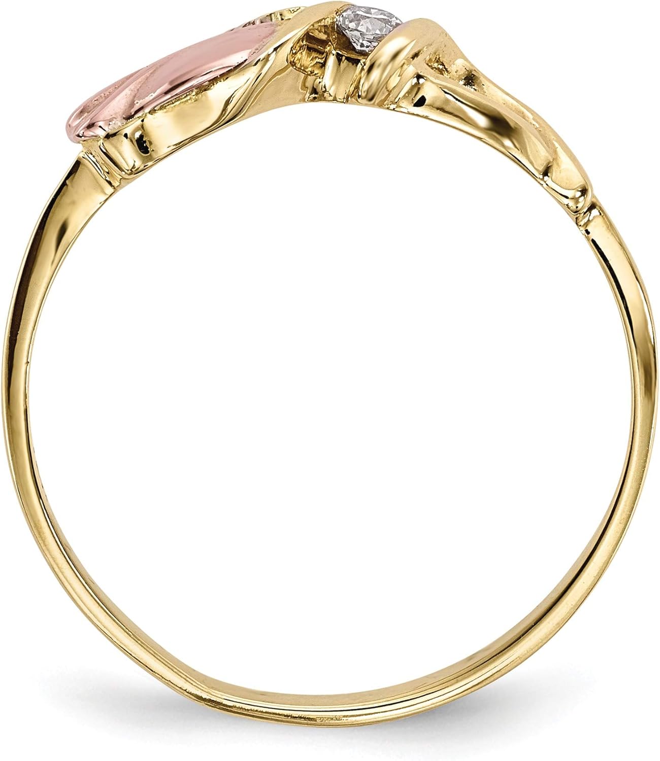 10k Tri-Color Black Hills Gold Diamond Ring, Size: 7, 10k Yellow Gold