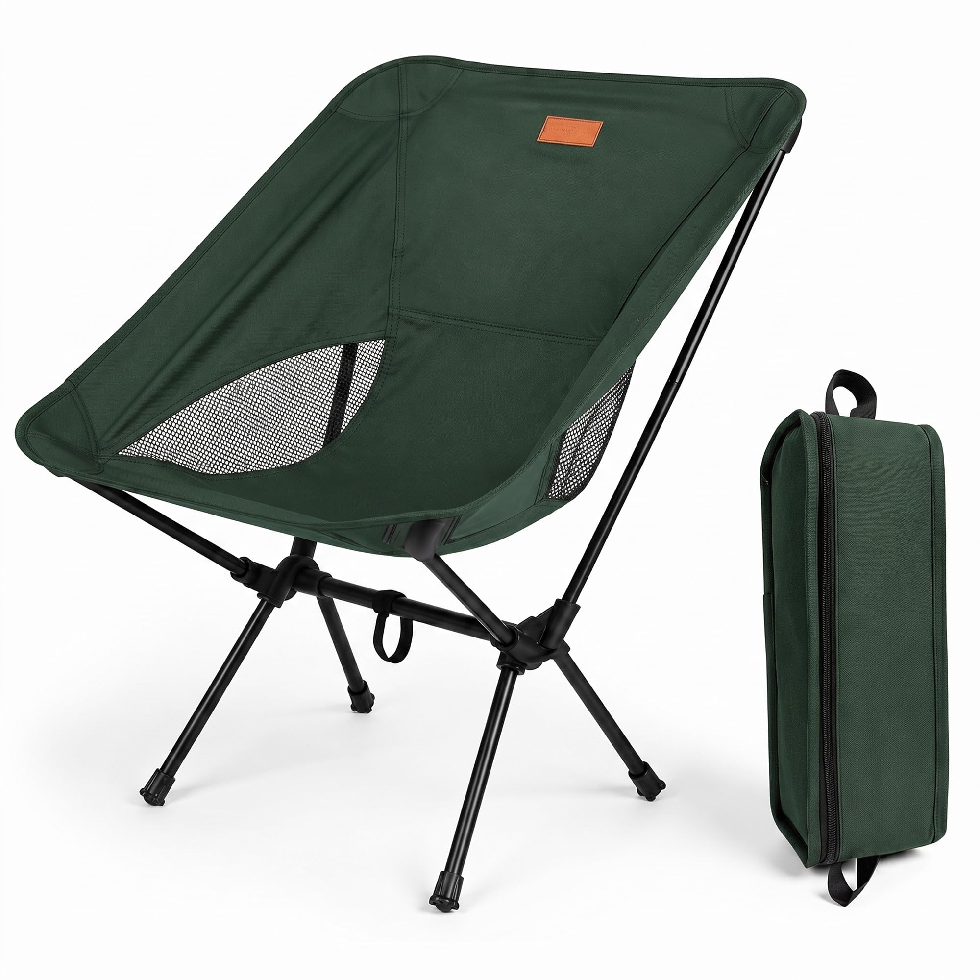 HomlyPro Folding Camping Chair, Pack of 1 - Compact & Lightweight Outdoor Chair for Adults, Comfortable Sitting, Ideal for Garden, Beach, Picnic, and Adventures (Green)