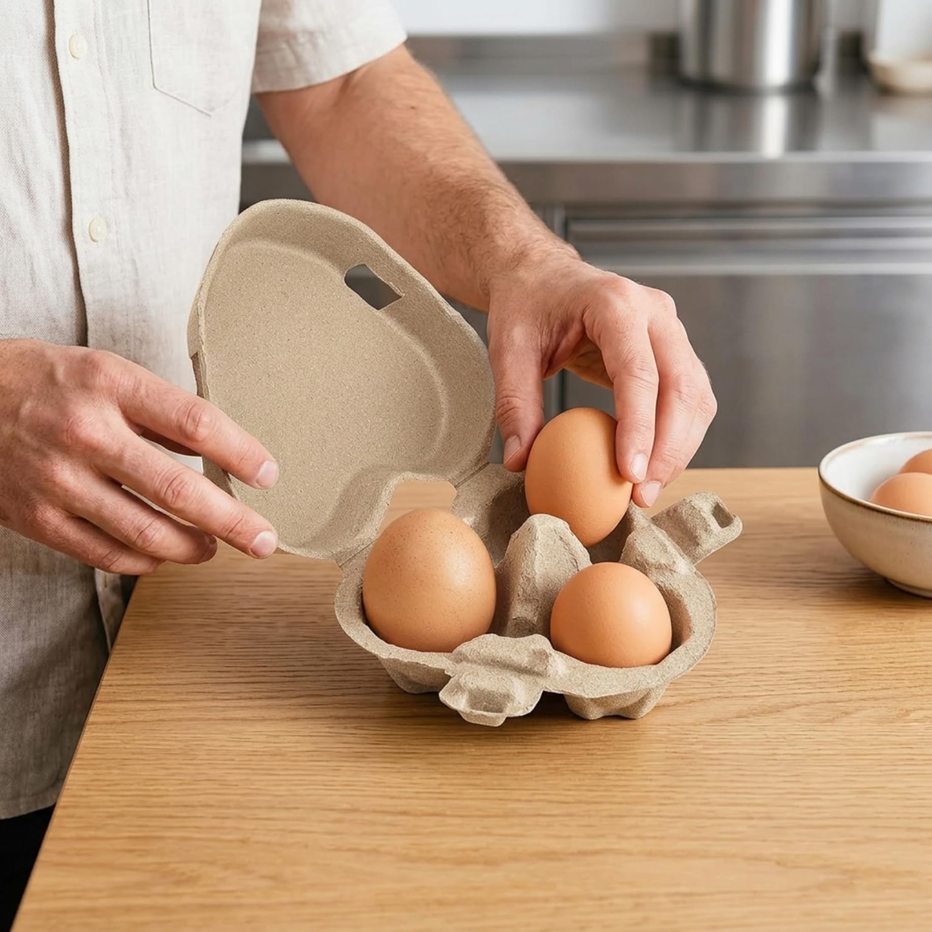30 cajas de cartón para huevos grandes de pulpa de papel con cuerda de yute, cajas de cartón en forma de corazón para almacenamiento y presentación seguros