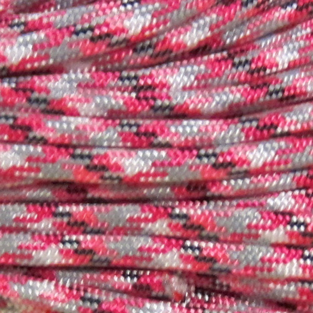 PARACORD PLANET 100 Feet Nylon 550lb Type III 7 Strand Paracord Basic Pink Camo โ image 1
