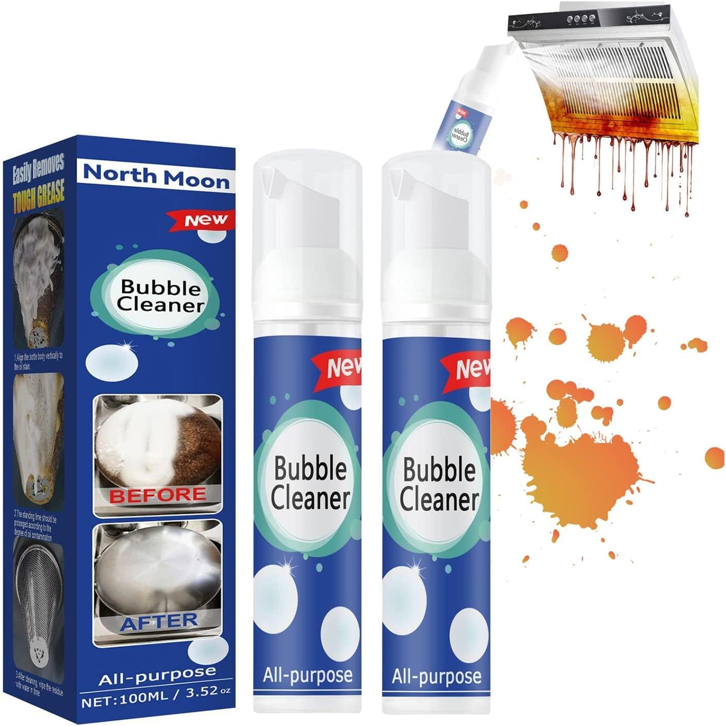 Foaming Heavy Oil Stain Cleaner,Powerful Stain Removing Foam Cleaner,Powerful Stain Removing