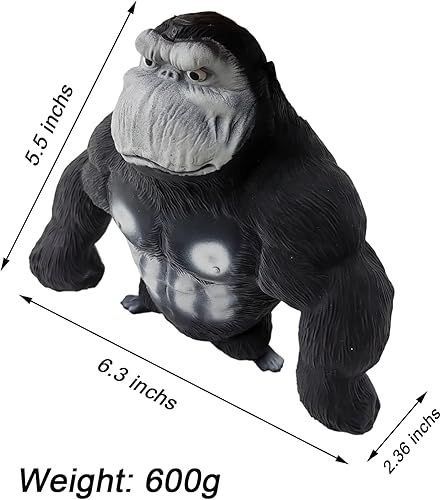 Miniatura 5 de Gorila elástica de mono blando grande, juguete sensorial para aliviar el estrés para niños y adultos, juguete de mono de goma para autismo, TDAH,