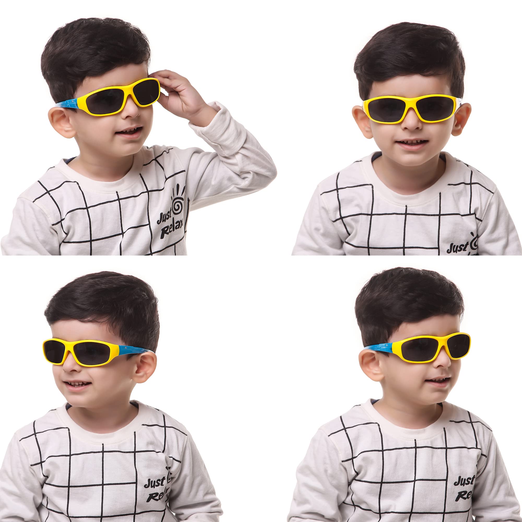 ROZIOR Unisex Child Kid'S Sports Polarization Sunglasses Yellow Frame, Yellow Lens (Small) - Pack Of 1 - Image 6 thumbnail