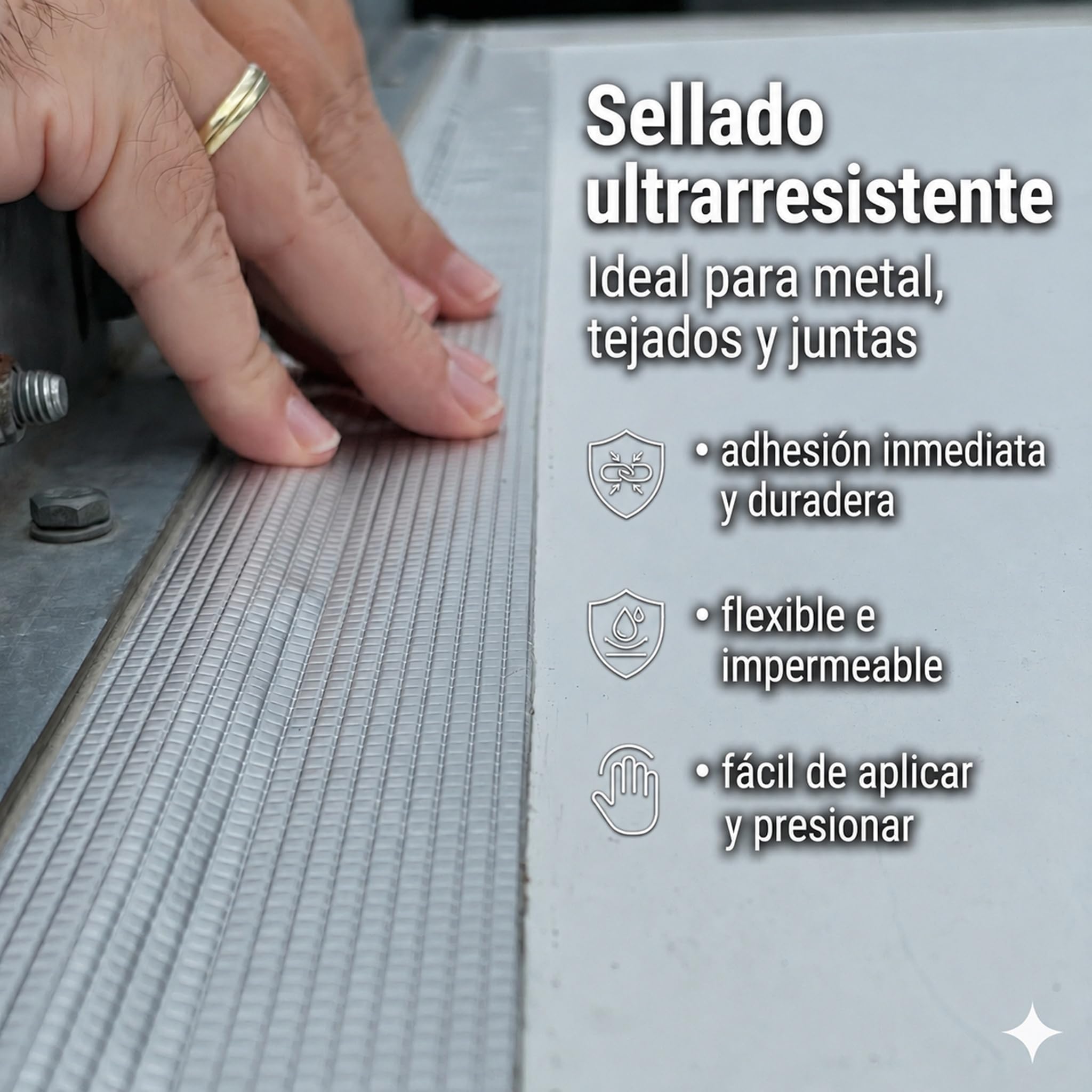 Cinta de butilo impermeable, adhesiva y de sellado subacuática para tejados, paredes, ventanas y más, hecha de caucho butílico (5 cm x 5 m)