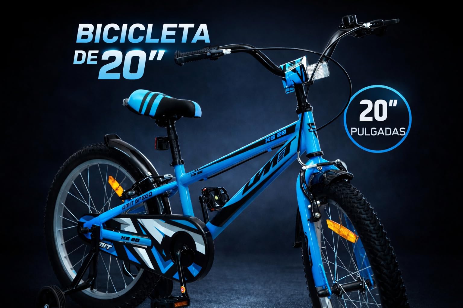 Bicicleta 20 Pulgadas niño | Bicicleta niño 6-10 años + Frenos V-Break + Estabilizadores + Cuadro Acero | Segura y Resistente