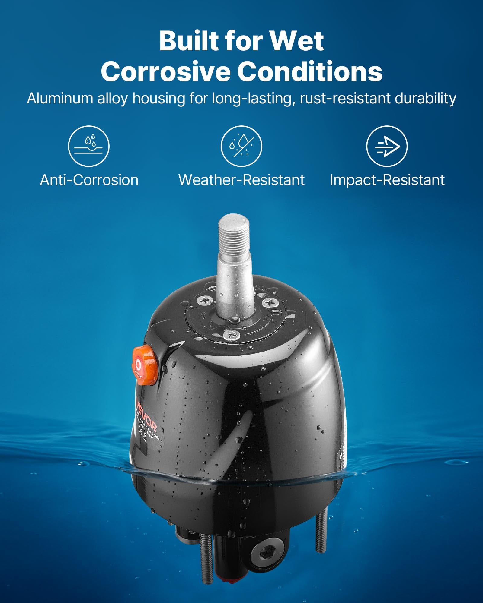 VEVOR Bomba de Timón de Dirección Hidráulica 150 HP, Presión Máxima de Trabajo 6,9 MPa/1000 PSI, Carcasa de Aleación de Aluminio, Válvula de Retención, Sello de Eje Reemplazable para Barcos de Pesca