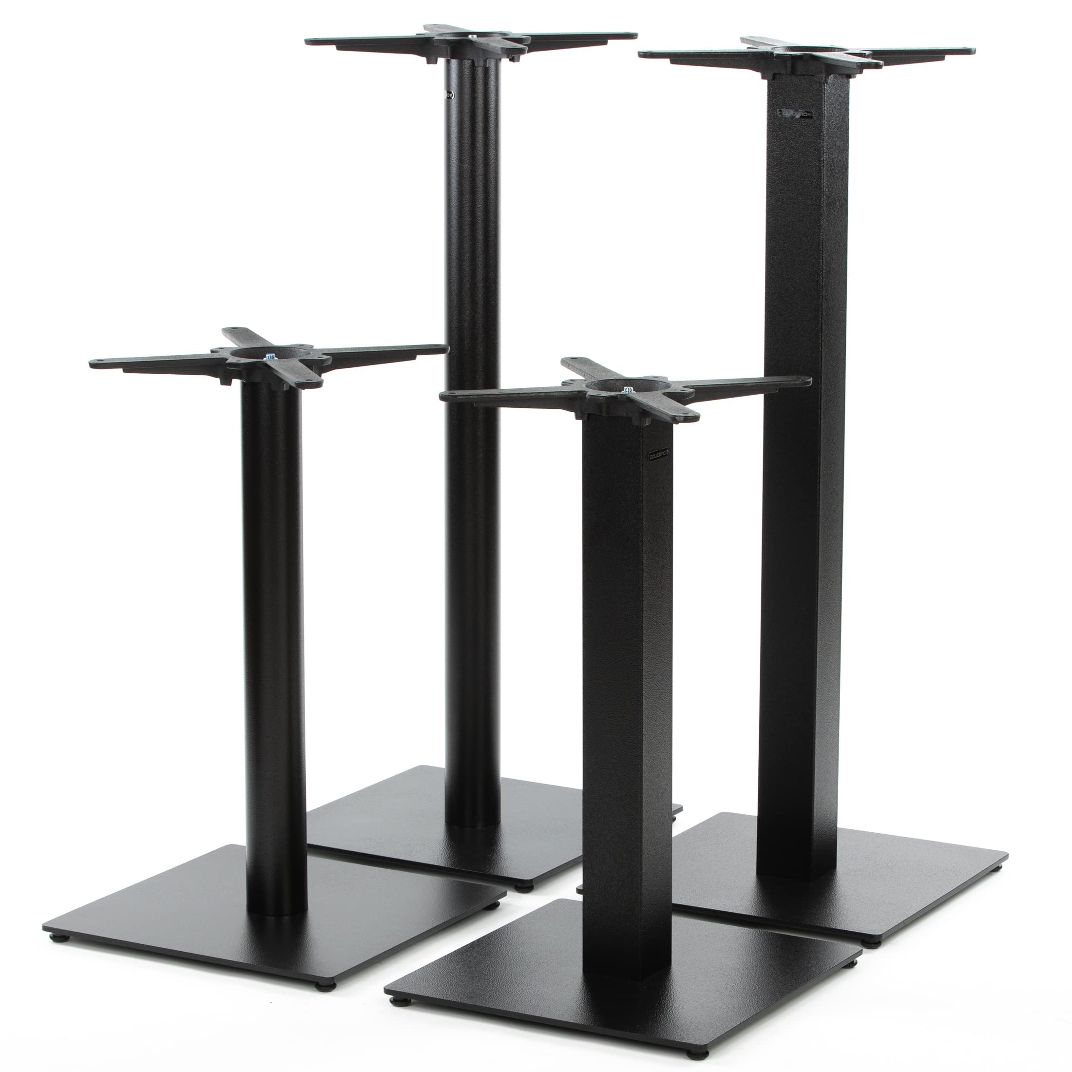 Premium Stehtischgestell Metall- PJ6588/110 | schwarz | Höhe 108 cm | Bodenplatte 45x45 cm | max. Tischplattengröße 70x70 cm | runde Stahlsäule | Ideal für Esstische