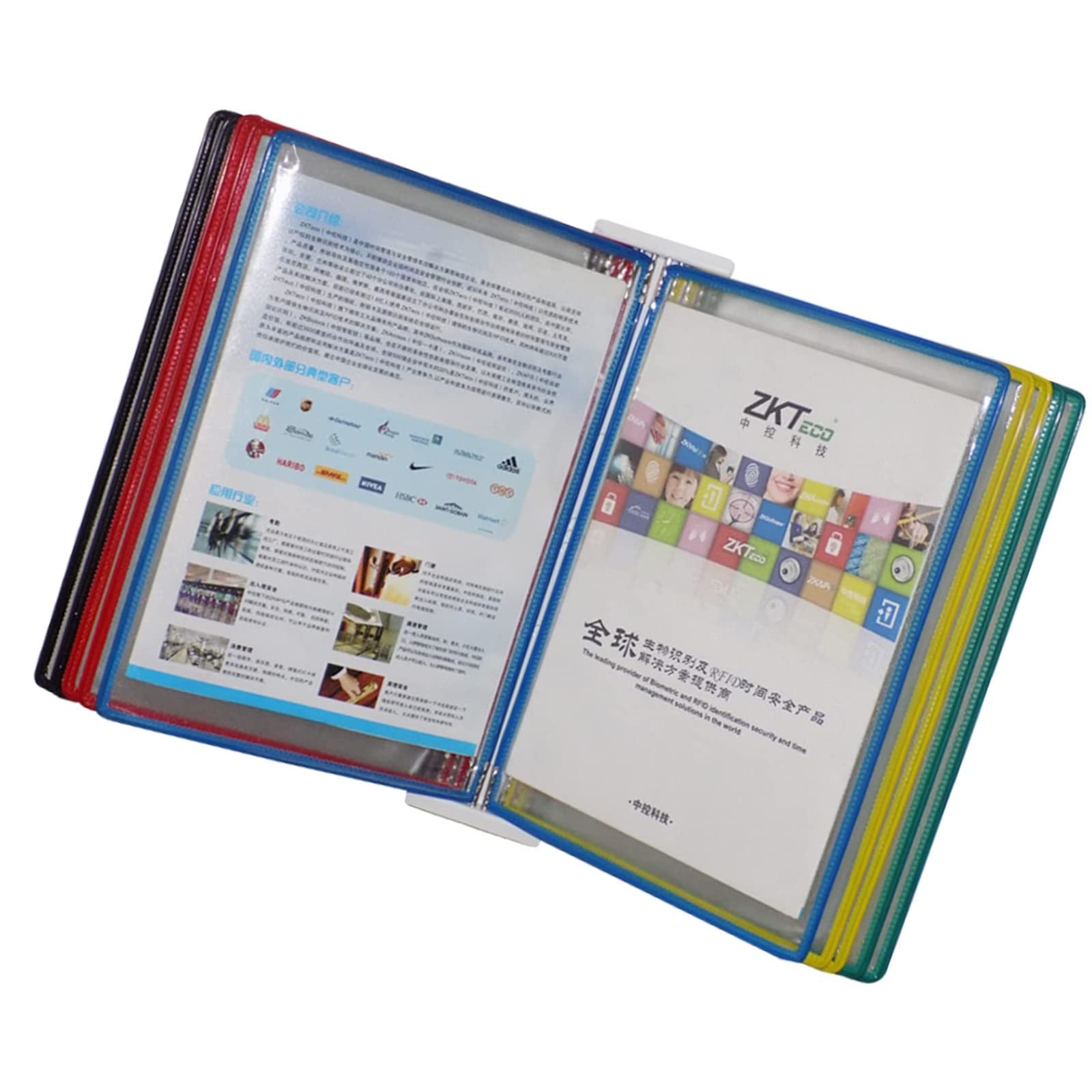 Portadocumentos de pared Multicolor 10 paneles de doble cara 20 fundas A4(Multi Coloured)