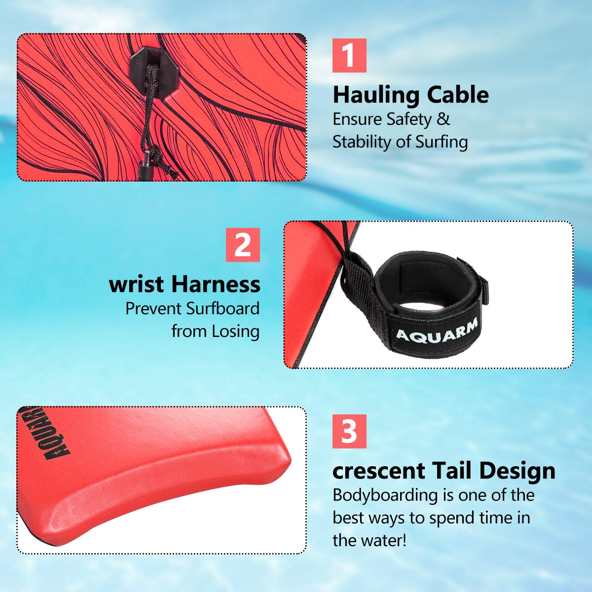 Snapklik.com : AQUARM 33 Inch Bodyboard