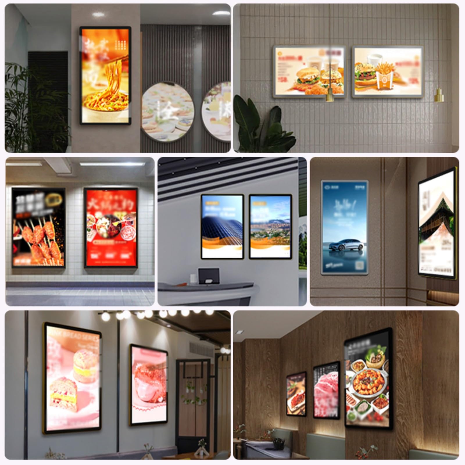 Marco de póster retroiluminado, marco de fotos LED de cine, caja de luz montada en la pared para cafeterías, cines, restaurantes, montaje horizontal y vertical