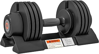 SPORTNOW Mancuerna Ajustable 10 kg a 20 kg con 4 Niveles de Peso, Pesas y Mancuernas, Ajuste Rápido de Peso, con Base de Almacenamiento y Mango Antideslizante, para Entrenamiento en Casa Gimnasio