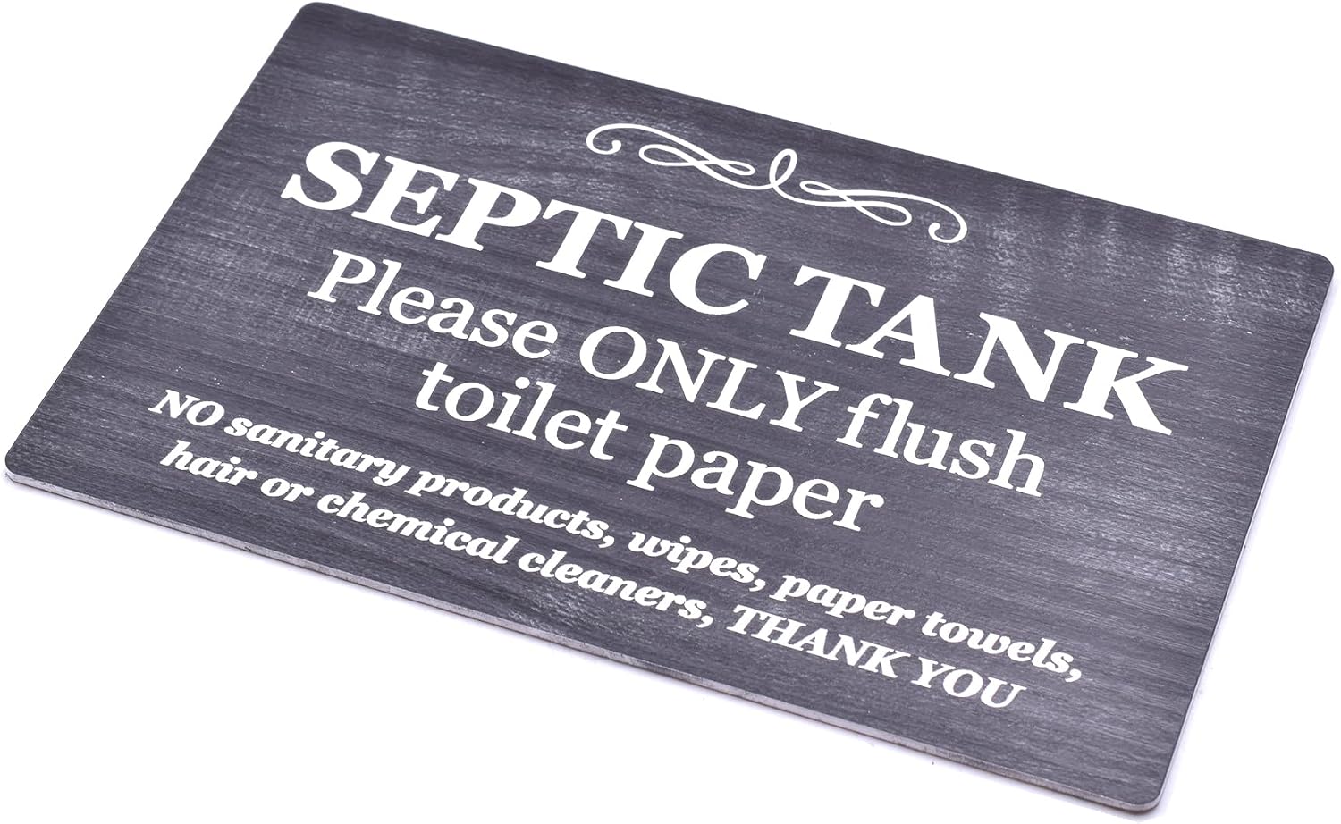 Stylish and Bold, Carbon Ash, SEPTIC TANK Sign, Black, Approx 145mm x 90mm (5.7in x 3.5in)