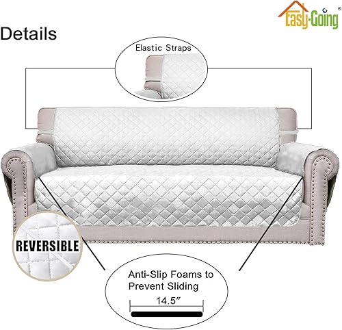 Miniatura 90 de Easy-Going - Funda reversible sobredimensionada para sofá de 3 cojines, protector de muebles resistente al agua con tubos de espuma para perros Gris