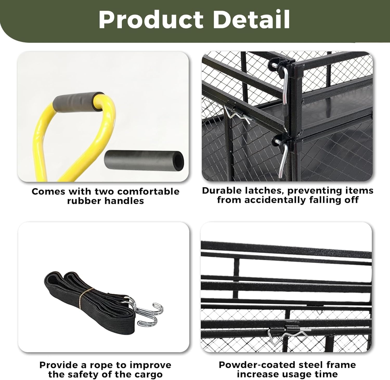 Heavy Duty 1400 lbs Capacity Steel Garden Cart with Removable Mesh Sides & 16" Tires, Convertible Flatbed Utility Wagon for Farm, Yard, Lawn, and Beach Use, Yellow