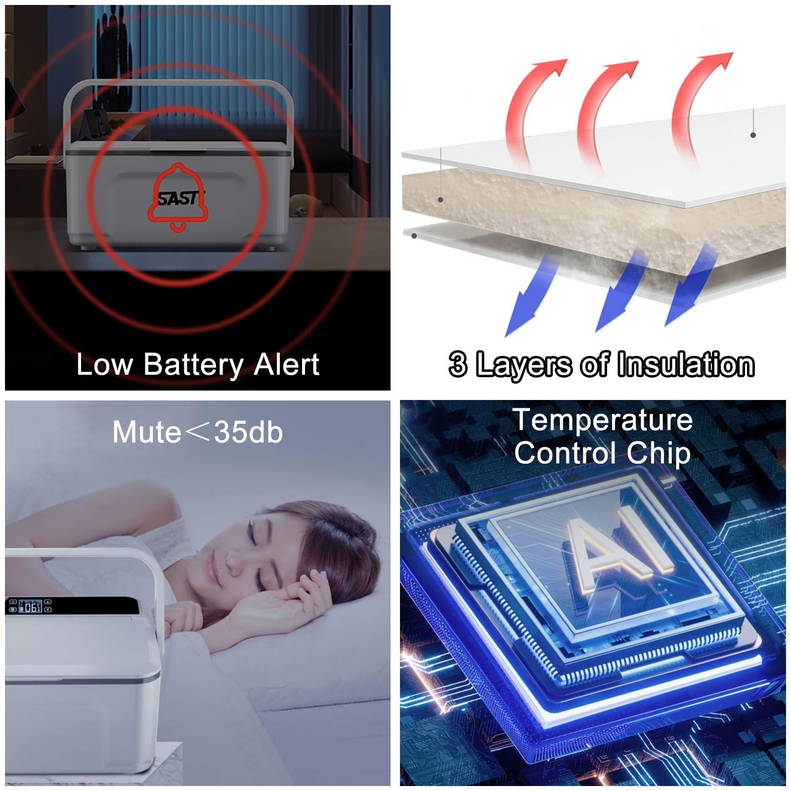Nevera Medicamentos Portatil Refrigerador para Vacunas de Insulina, Mini Refrigerador de Insulina de Alta Capacidad para Coche, Nevera Insulina Viaje (Size : 10800mAh Battery x 1)