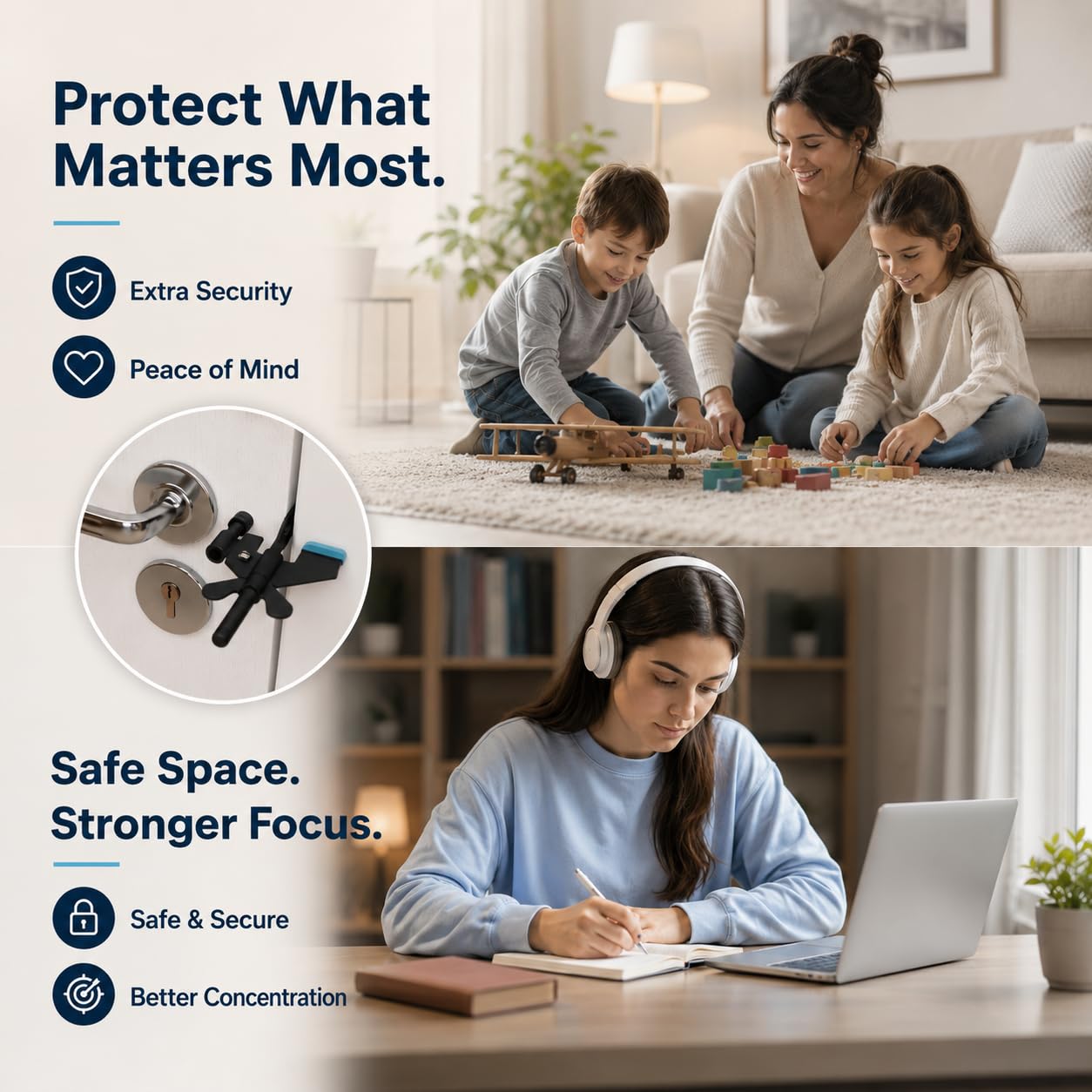 Heavy Duty Portable Door Lock for Extra Security at Home,Apartment & Travel 4
