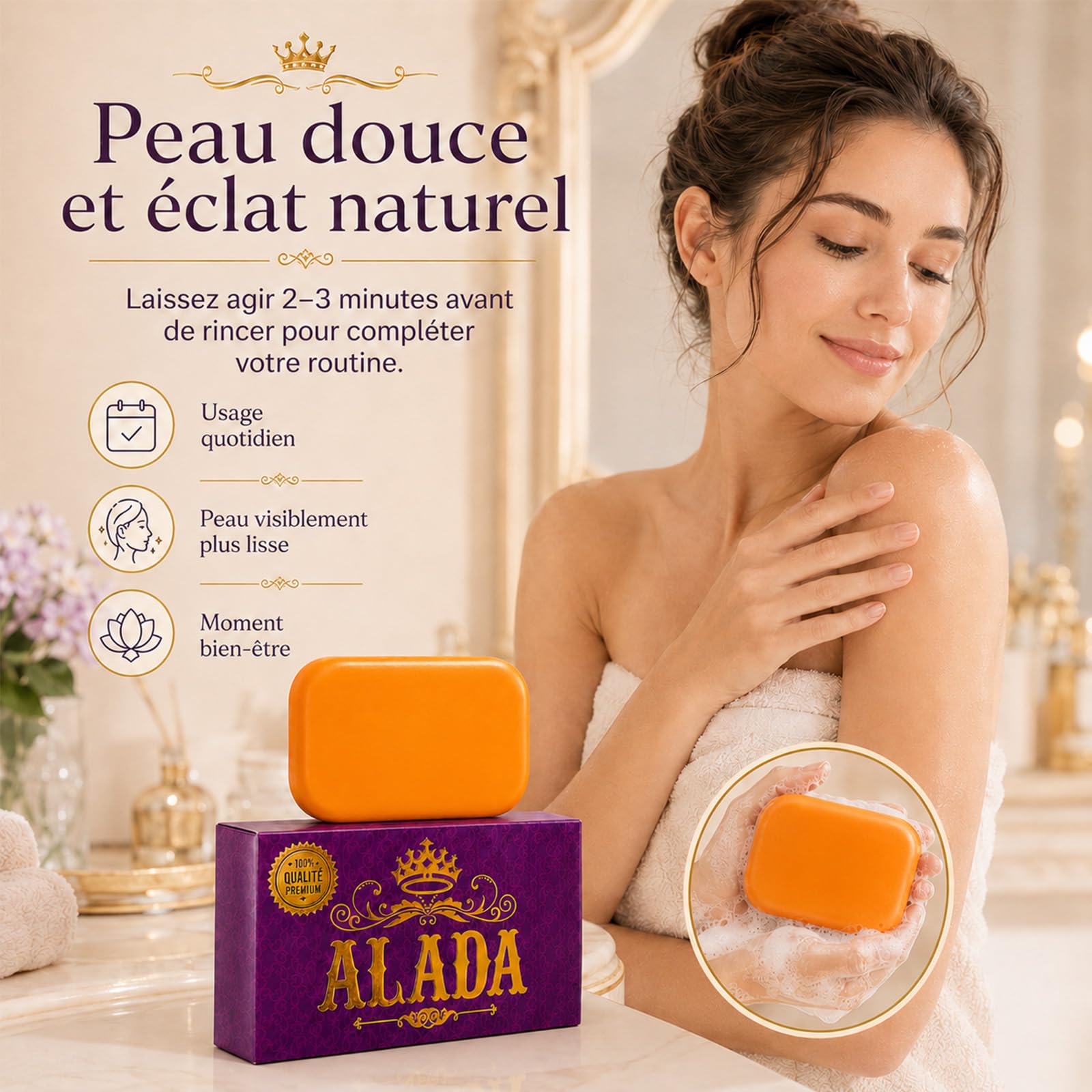 Aladasoap, Savon Aux Plantes Naturelles, Savon Éclaircissant À La Carambole, Soin Visage Et Corps Anti-Imperfections, 160g
