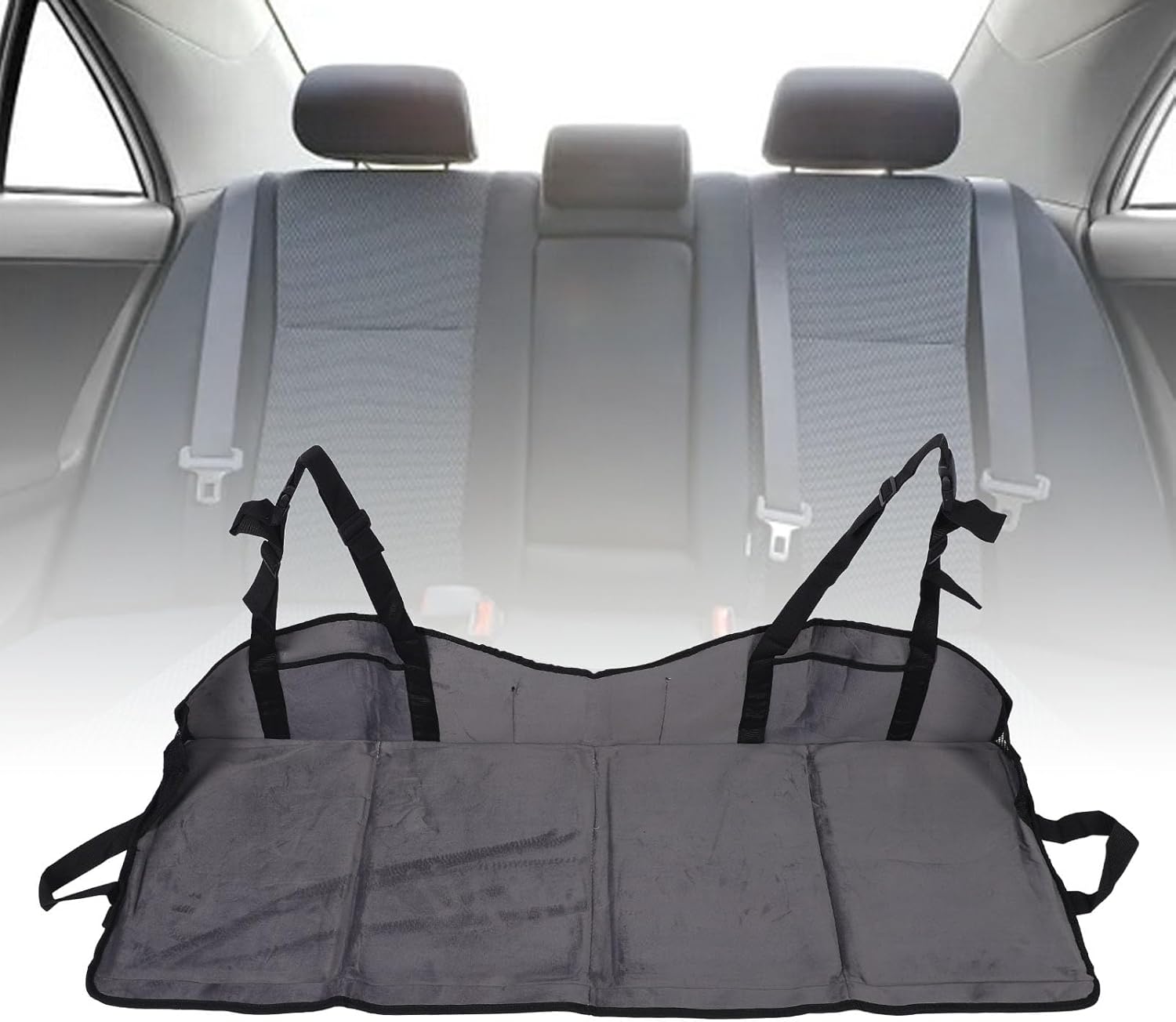 Foldable Car Bed Mattress Soft Portable Rear Fit for Seat Extension Plate for Vehicle SUV (Grey)