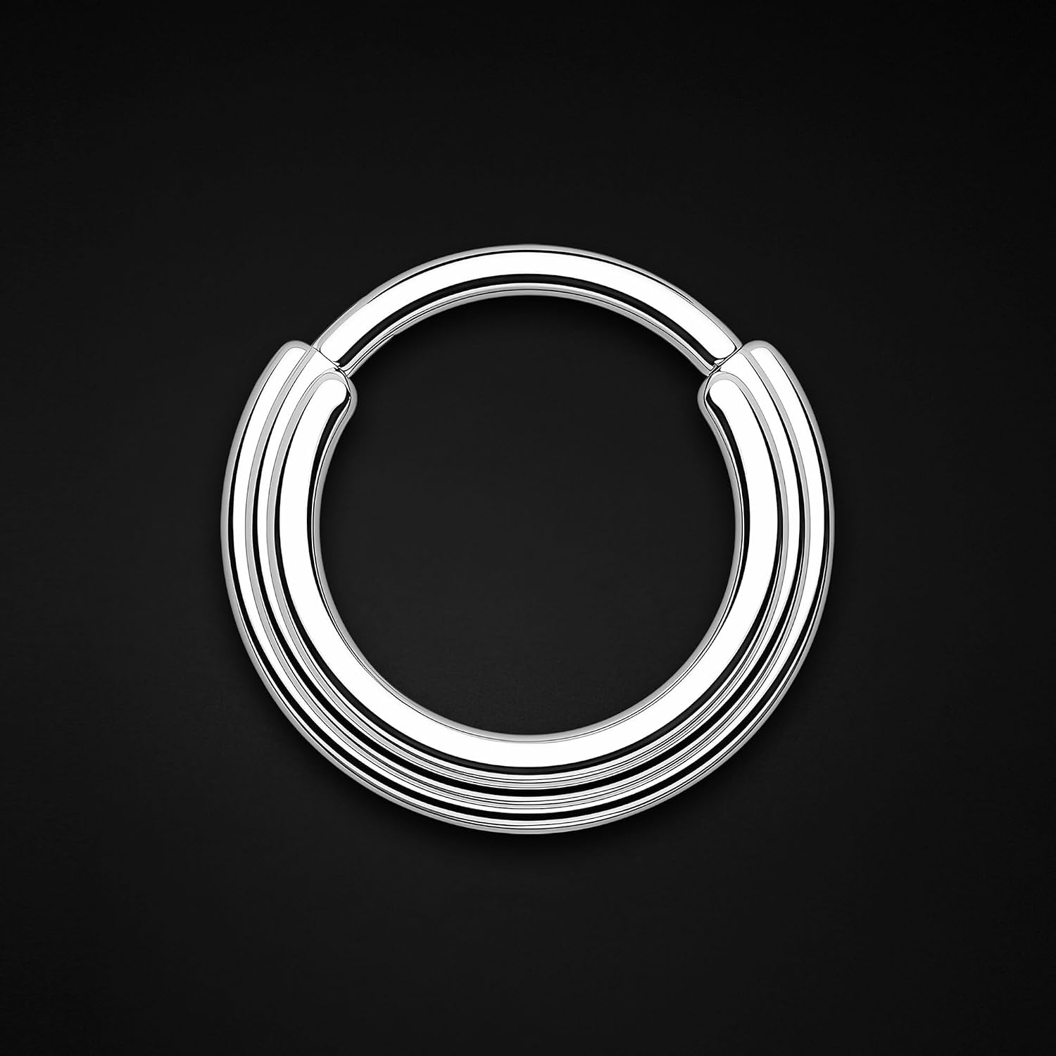 Titanium Clicker Ring with Triple Circles, Daith Piercing Septum Earring Ring Nose Jewelry Hoop