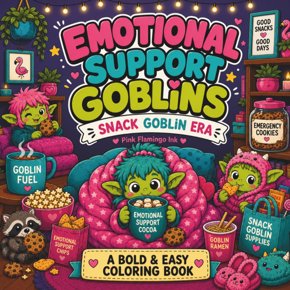 Emotional Support Goblins: Snack Goblin Era - A Bold & Easy Coloring Book