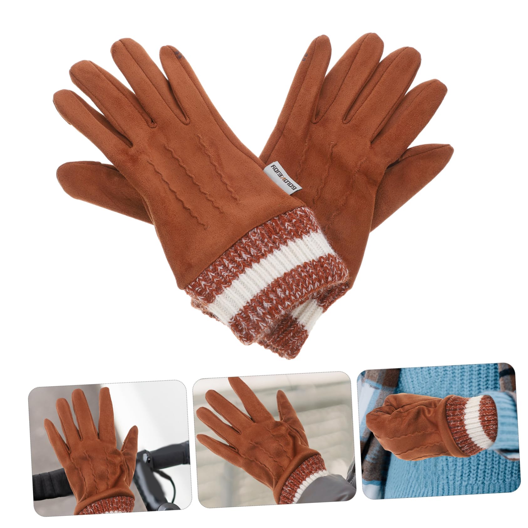 BCOATH Men's Winter Mittens Protective Labor Gloves Breathable and Shock-Absorbing for Running Cycling