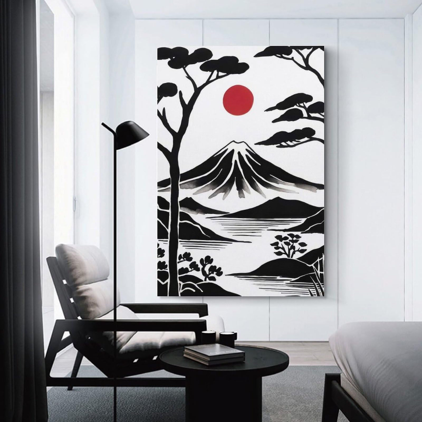 Junmoney Mount Fuji Landscape Decorative Canvas Print, 20x30inch(50x75cm), for Study, Office Or Focused Interiors, Canvas Wall Decor for Creative Rooms