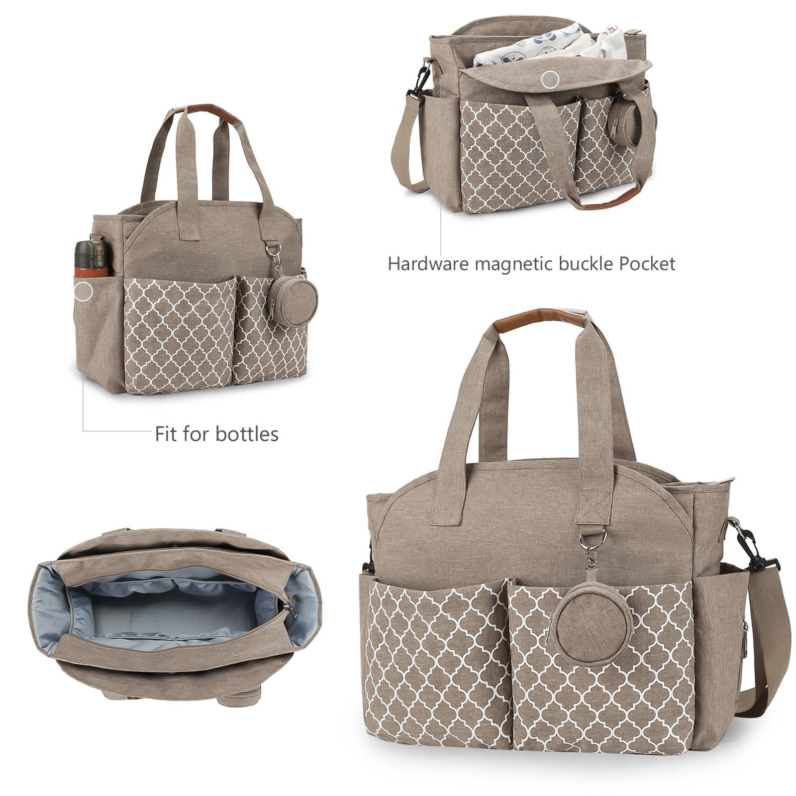 Sac à bandoulière de grande capacité pour maman, maman, bébé, sac à main d'allaitement, sac à langer portable, sac à dos de voyage, sac à bandoulière