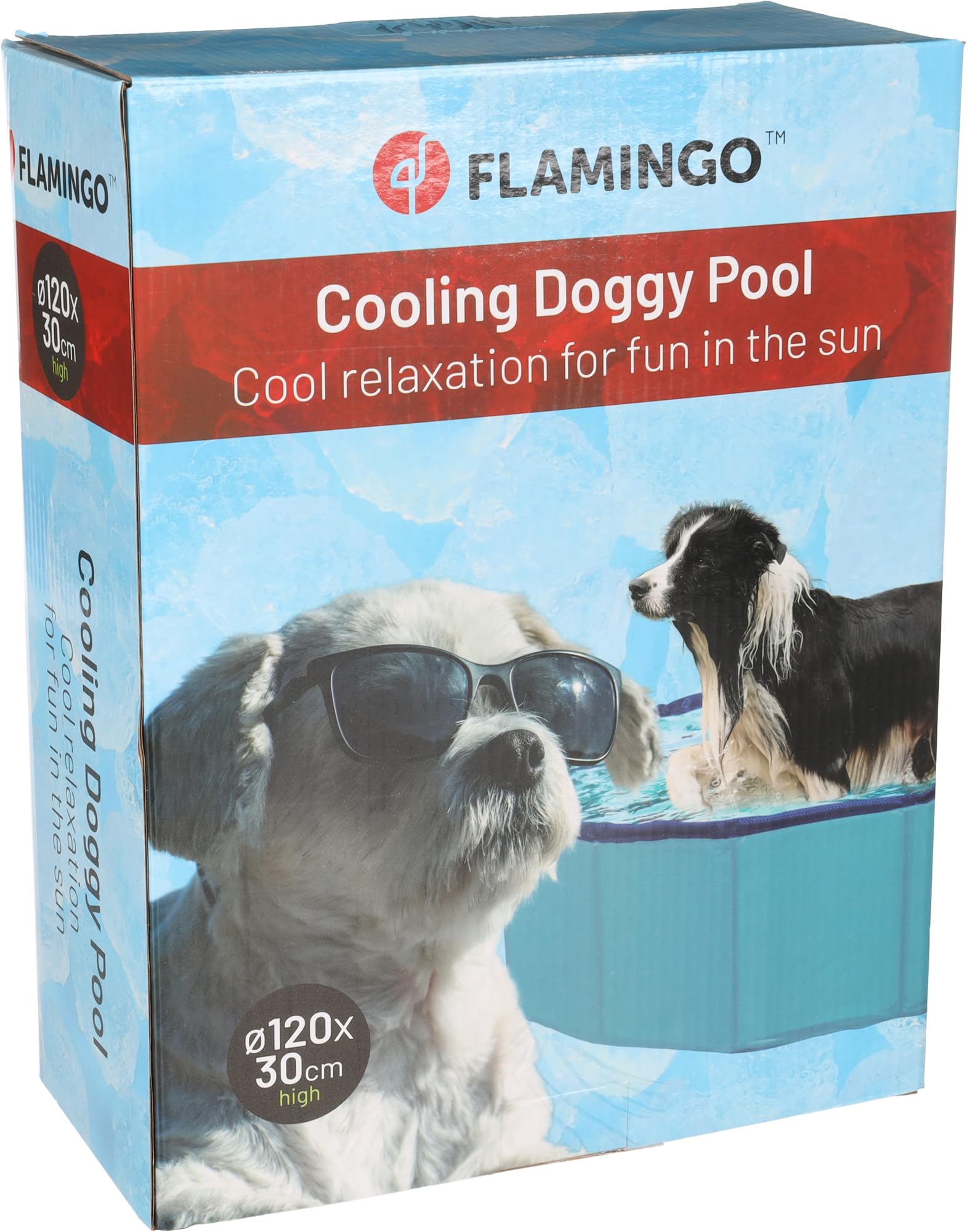 piscina per cani - piscina rotonda blu 120x30 cm - plastica resistente - pieghevole - senza pompa - con valvola di scarico - estate - tipo tappetino refrigerante cane