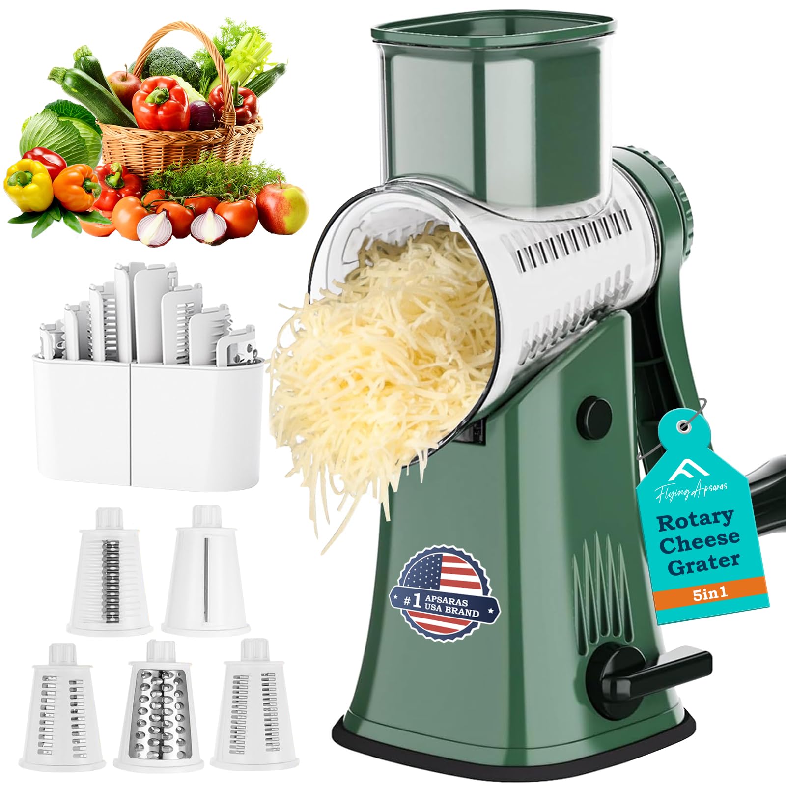 APSARAS USA 5 in 1 Rotary Grater