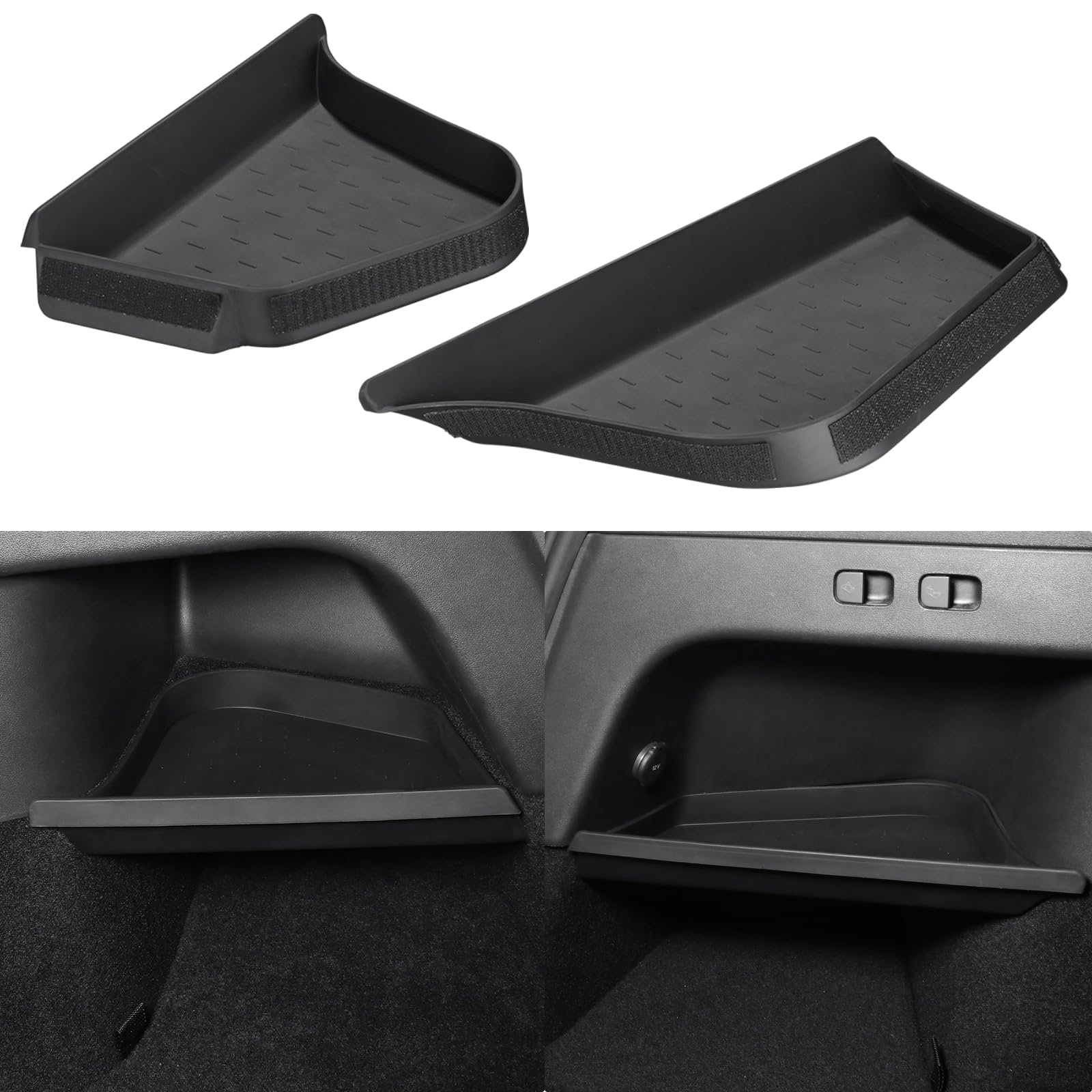 Motrobe Tesla Model Y Rear Trunk Side Storage Tray Organizer Board TPE Trunk Divider Storage Tesla Interior Accessories 2021-2023 Berlin/Austin Factory (2 Pack)
