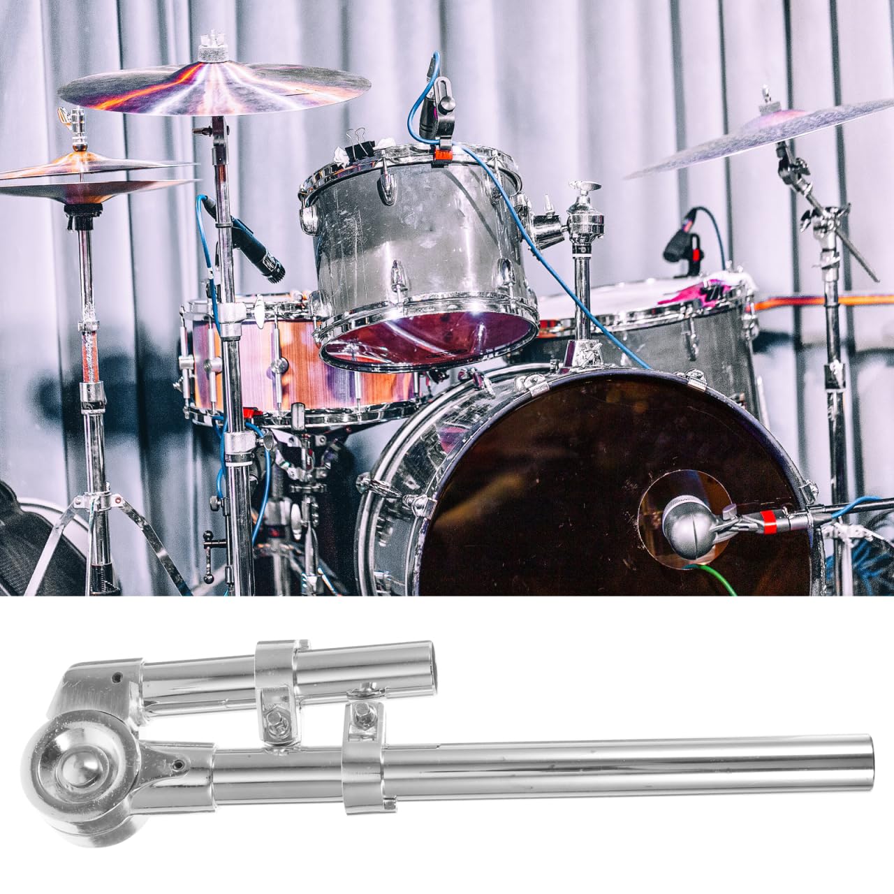 Support Métallique Pour Caisse Claire - Support De Conduite D'eau En Aluminium Légèreté Et Stabilité Pour Instruments À Percussion Longueur Ajustable