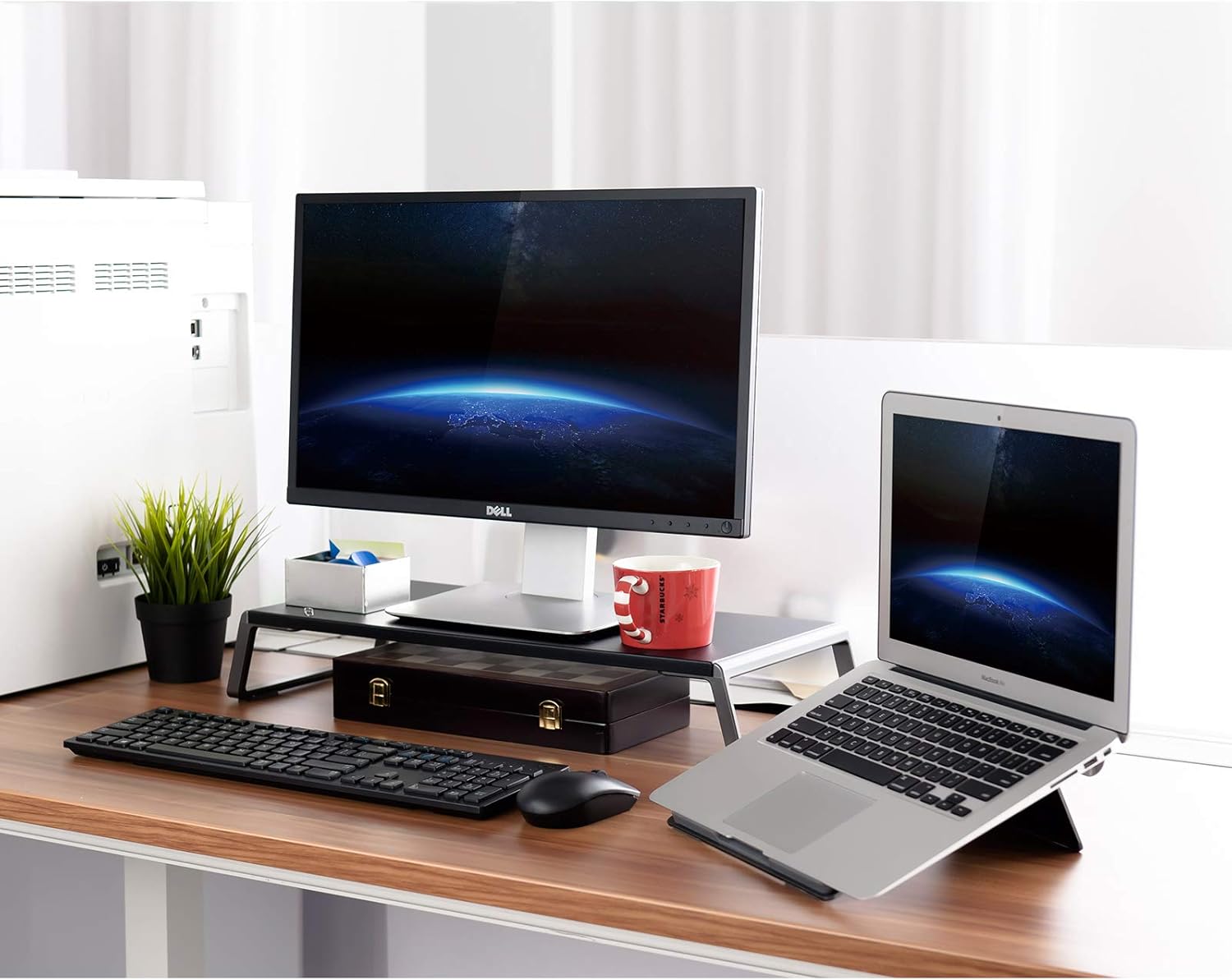 ThingyClub Monitor Stand Riser with Metal Feet for Computer Laptop iMac TV LCD Display Printer, Computer Monitor Riser with Desk Tabletop Organizer 20x9.45inch Sturdy Platform Save Space (Black) 6 71h1HFNyMgL. AC SL1500