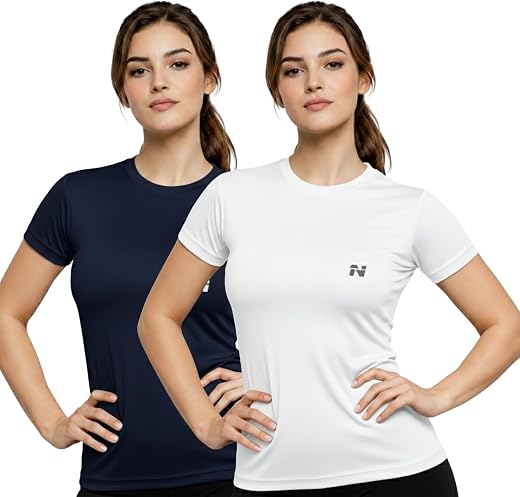 NINQ Women’s Long Sleeve Compression T-Shirt for Gym, Running, Yoga &amp; Sports Wear