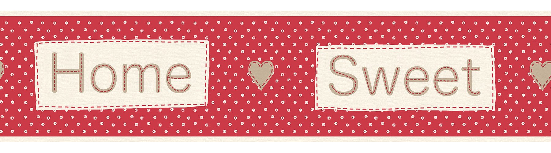 FDB50048 Red Home Sweet Home Peel and Stick Border
